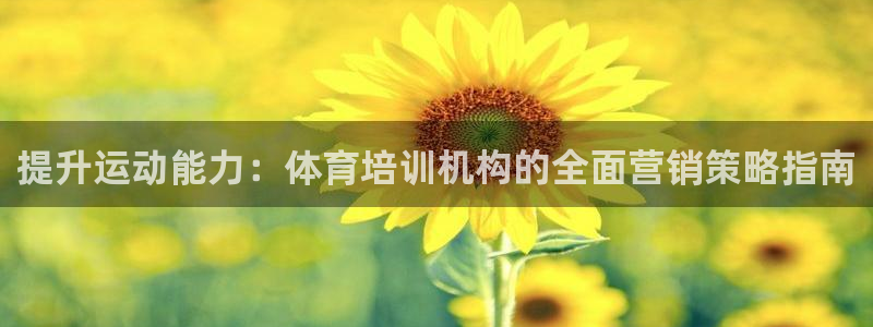 欧陆娱乐登陆官网：提升运动能力：体育培训机构的全面营
